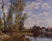 阿尔弗莱德 西斯莱 : Moret, View from the Loing, May Afternoon
